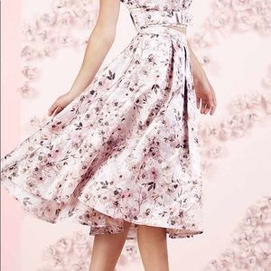 LC LAUREN CONRAD Floral Jacquard Midi Skirt